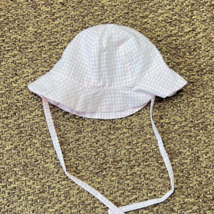 Cappello bimba quadretti rosa HS69