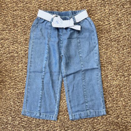 Jeans bimba con cintura a righe 3G740/00