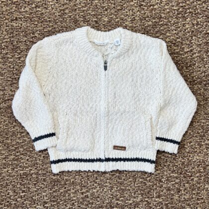 Cardigan bimbo in cotone con zip 3G666/00