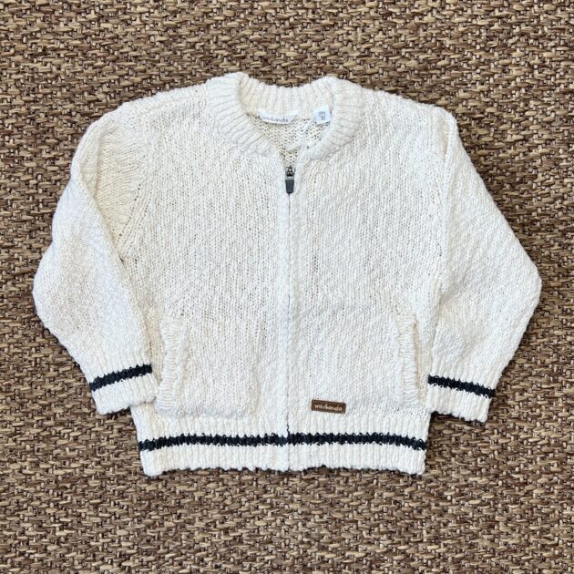 Cardigan bimbo in cotone con zip 3G666/00