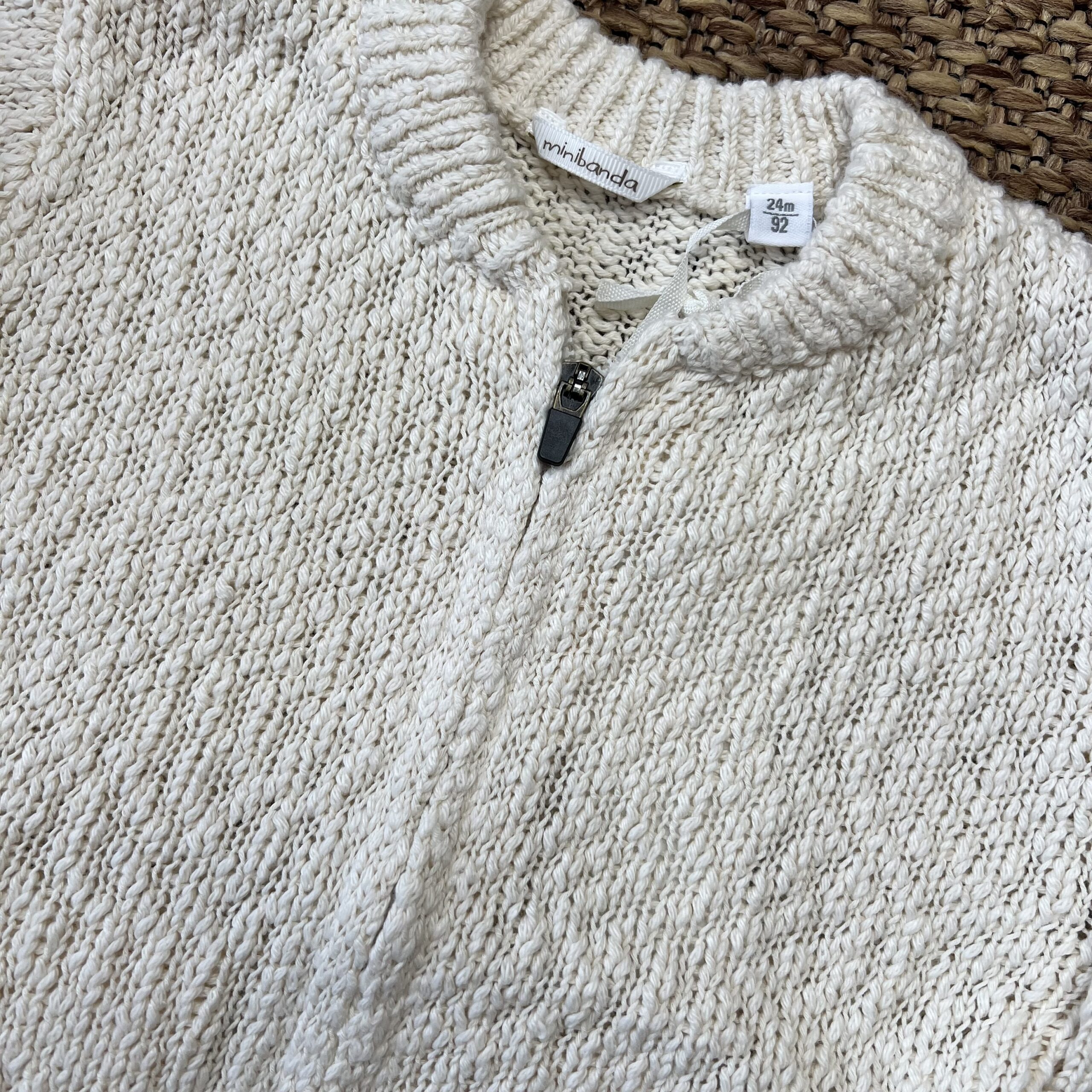 Cardigan bimbo in cotone con zip 3G666/00 - immagine 3