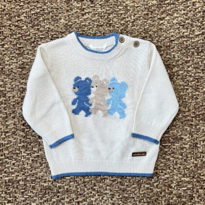 Maglioncino bimbo in cotone 3 orsetti 3G669