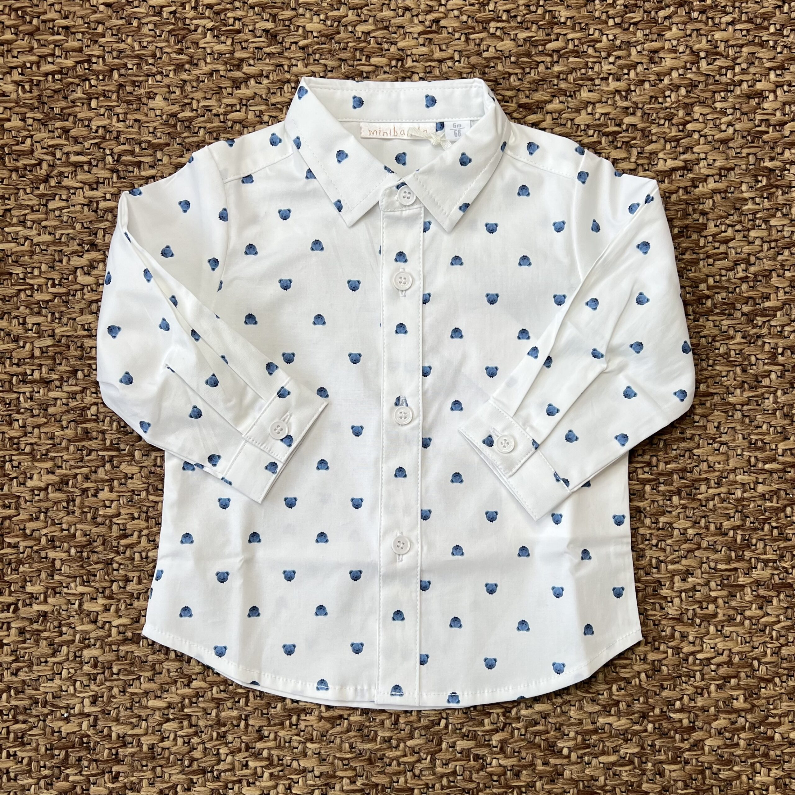Camicia cotone orsetti blu 3G600