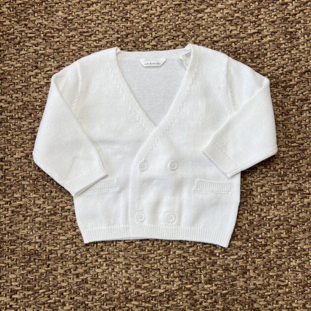 Cardigan bimbo doppio petto bianco 3G664