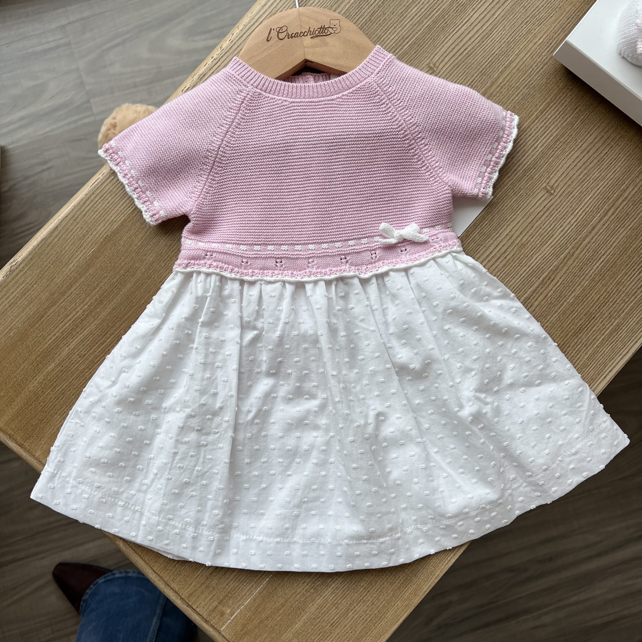 Abitino bimba con maglia m/c e gonna bianca plumetis 3G723 - immagine 2
