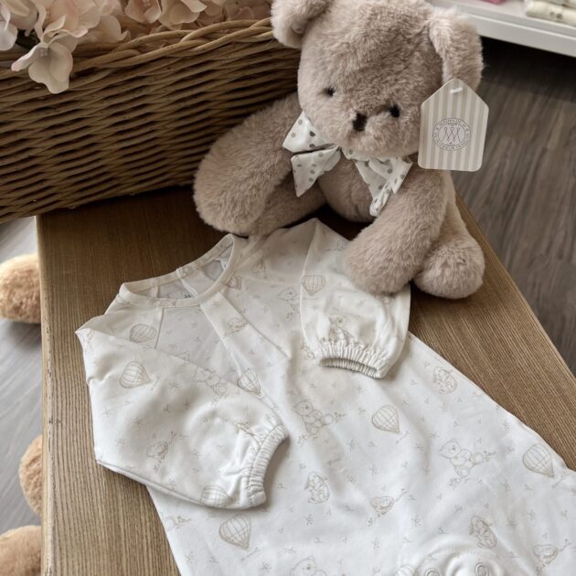 Tutina in cotone con orsetti, mongolfiere e coniglietti 3G657/00