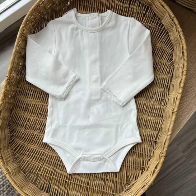 Maglia body bimba con merletto polso 3G725