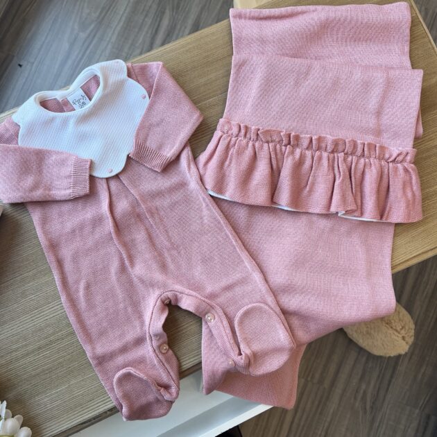Coordinato nascita bimba con colletto smerlato 4 Pz | Estivo | 3060K