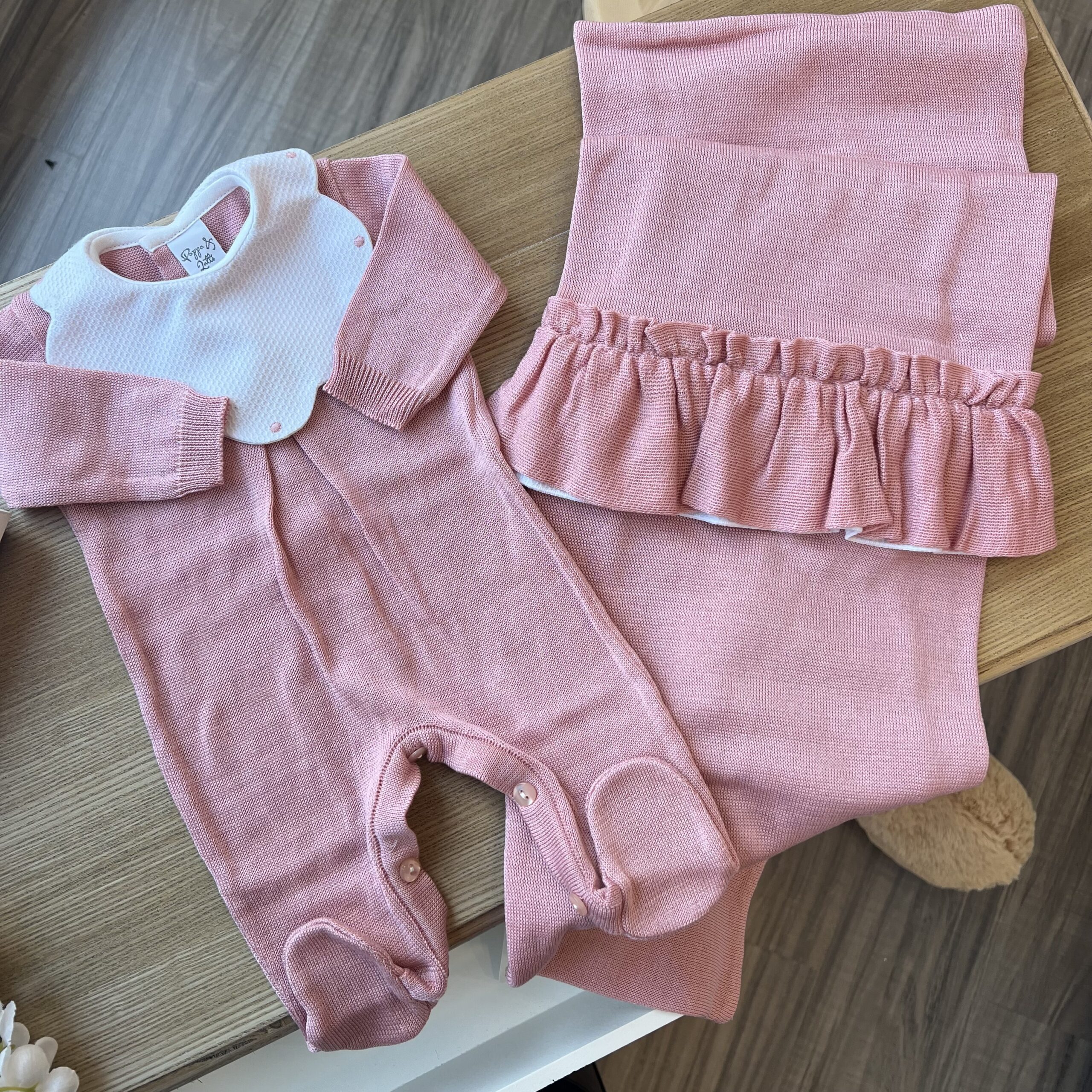Coordinato nascita bimba con colletto smerlato 4 Pz | Estivo | 3060K