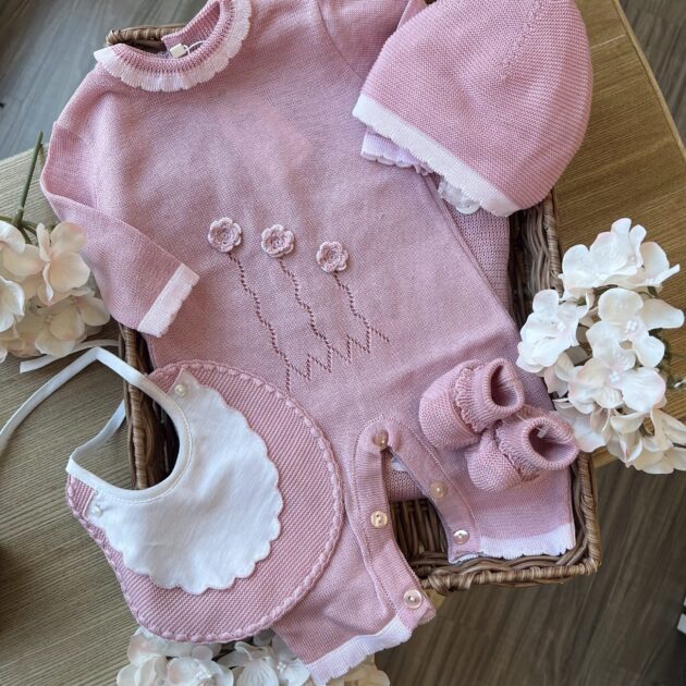 Coordinato rosa antico bimba con fiorellini | Estivo | 3040G