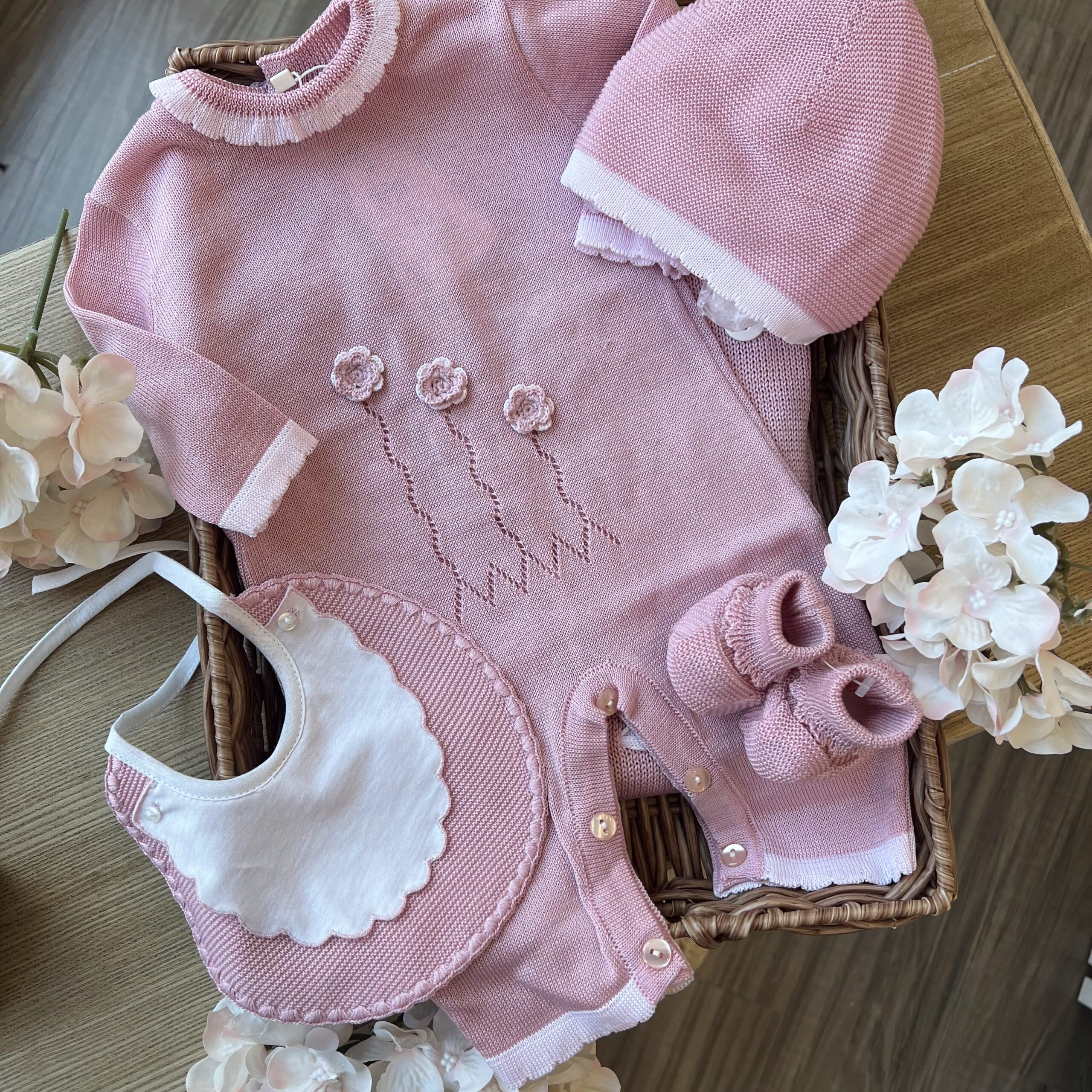 Coordinato rosa antico bimba con fiorellini | Estivo | 3040G