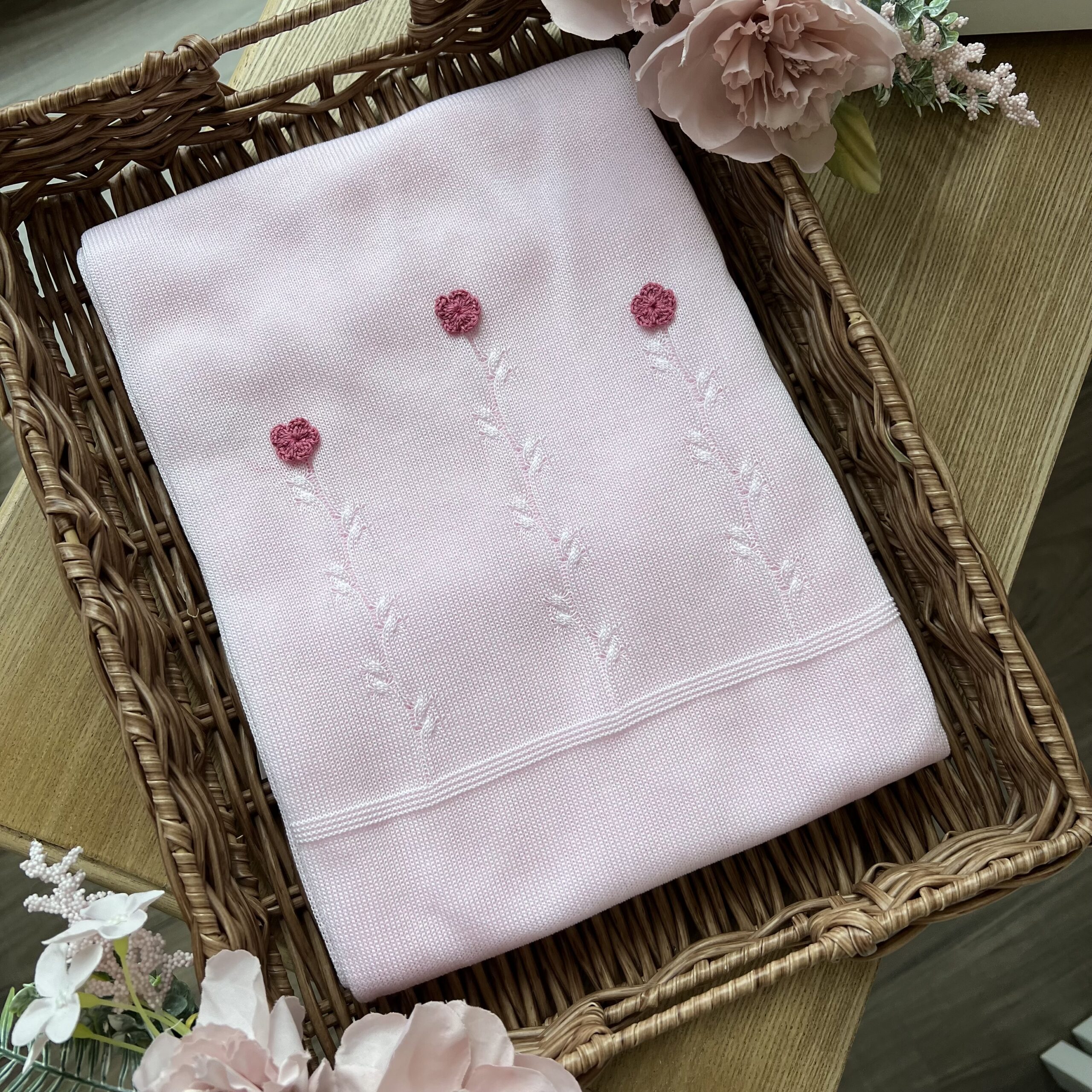 Coordinato nascita neonata 6pz con coprifasce , fiori | Estivo | B092 42 - immagine 4