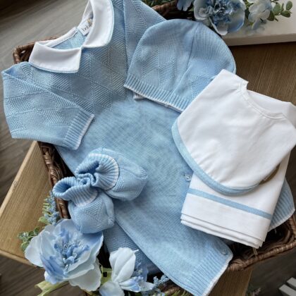 Coordinato nascita neonato con rombi, 6 pz con tutina | Estivo | B097 40