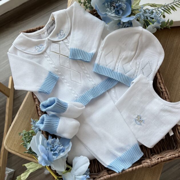 Coordinato nascita neonato con cavalluccio, 6 pz con Coprifasce | Estivo | B095 43