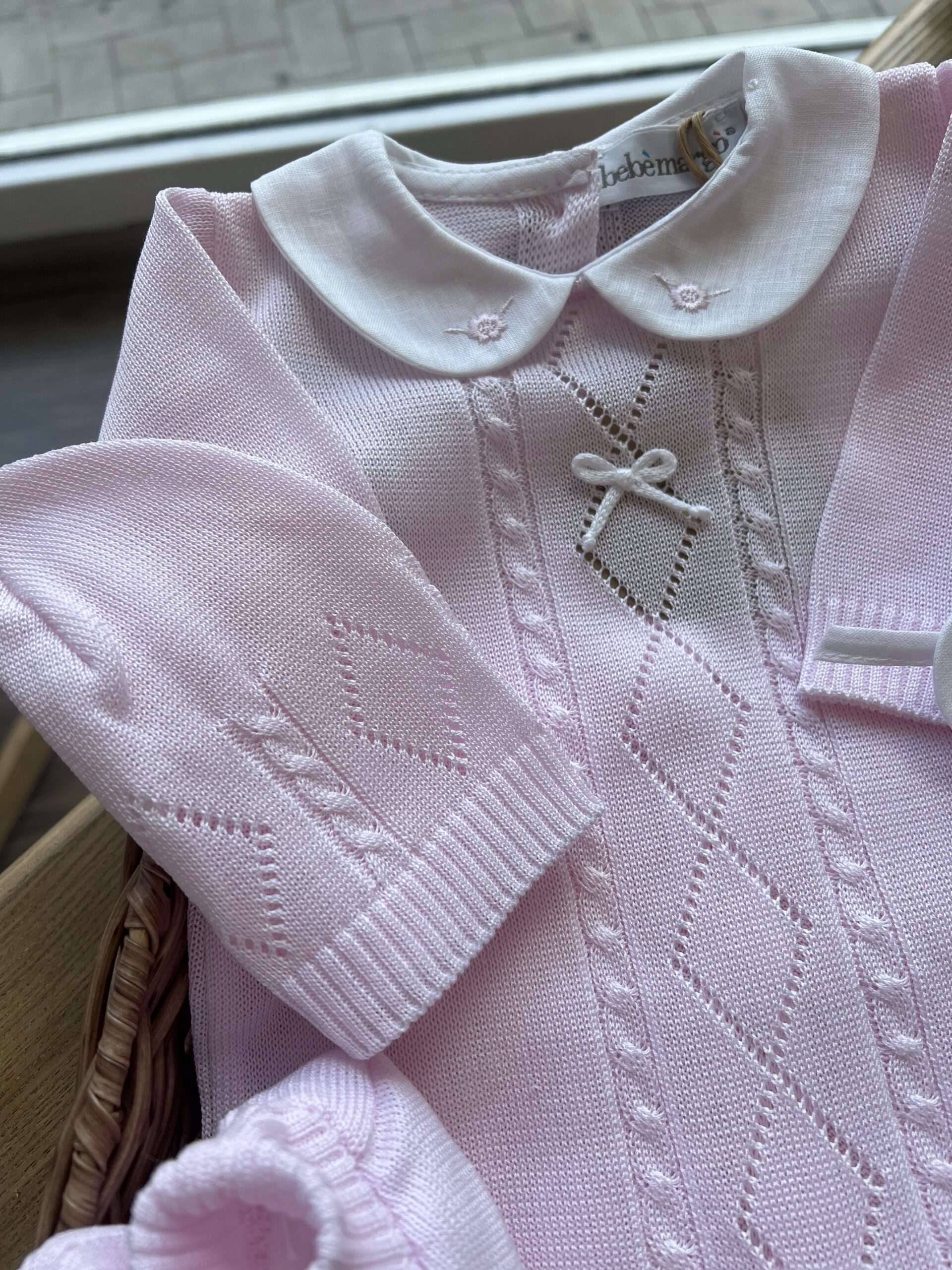 Set nascita neonata 4 Pz con tutina rosa rombi | Estivo | B090 40 - immagine 5