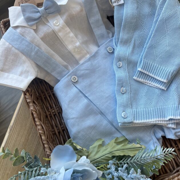 Completo con pagliaccetto, camicia, papillon e cardigan | Estivo | B09750