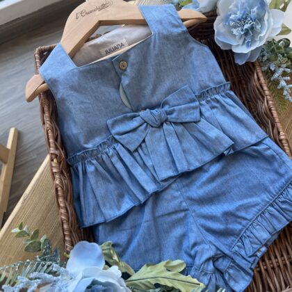 Completo bimba con pantaloncino in chambry | 26202 | JL
