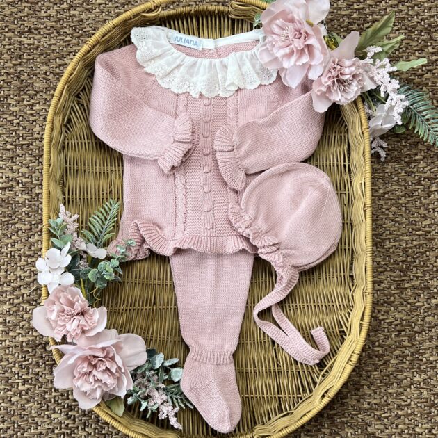 Coprifasce neonata con cuffietta rosa antico | Estivo | 26034