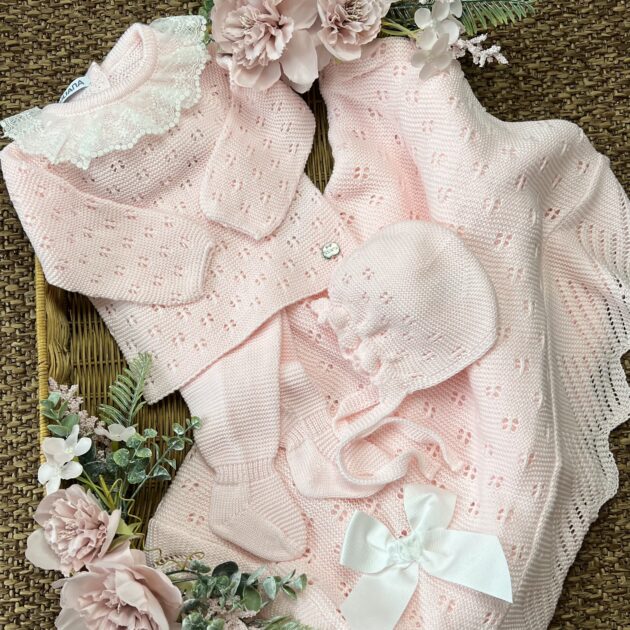 Coordinato nascita neonata rosa con Coprifasce e cuffietta | Estivo | 26002
