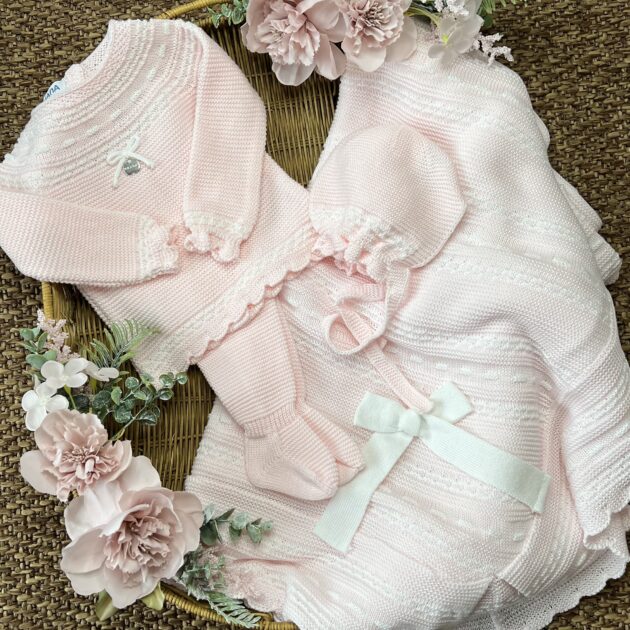 Coordinato nascita neonata rosa con Coprifasce e cuffietta | Estivo | 26007