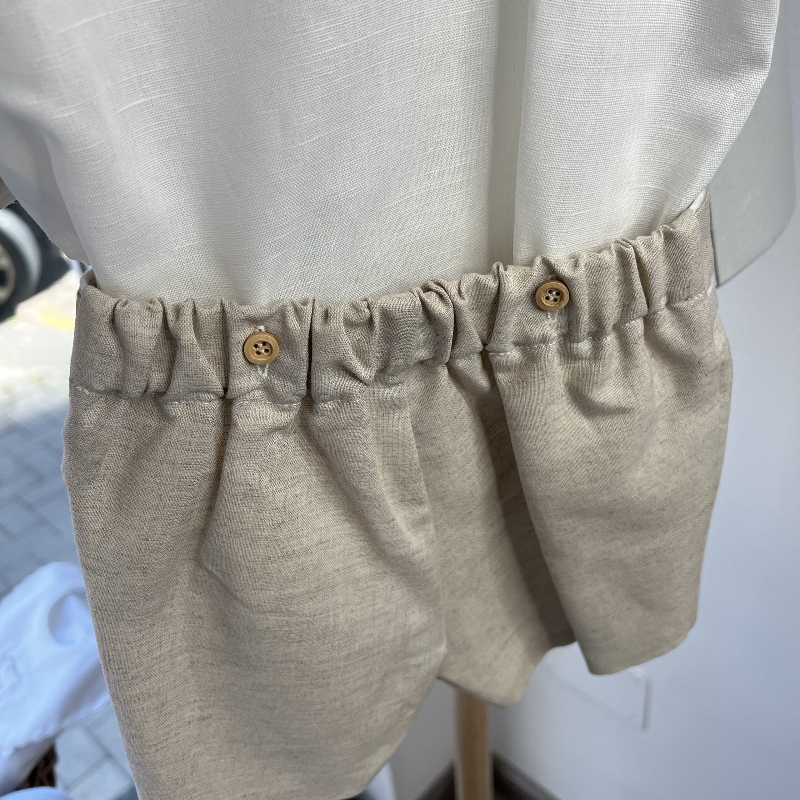 Completo battesimo bimbo in lino crema | 1/6500 - immagine 6