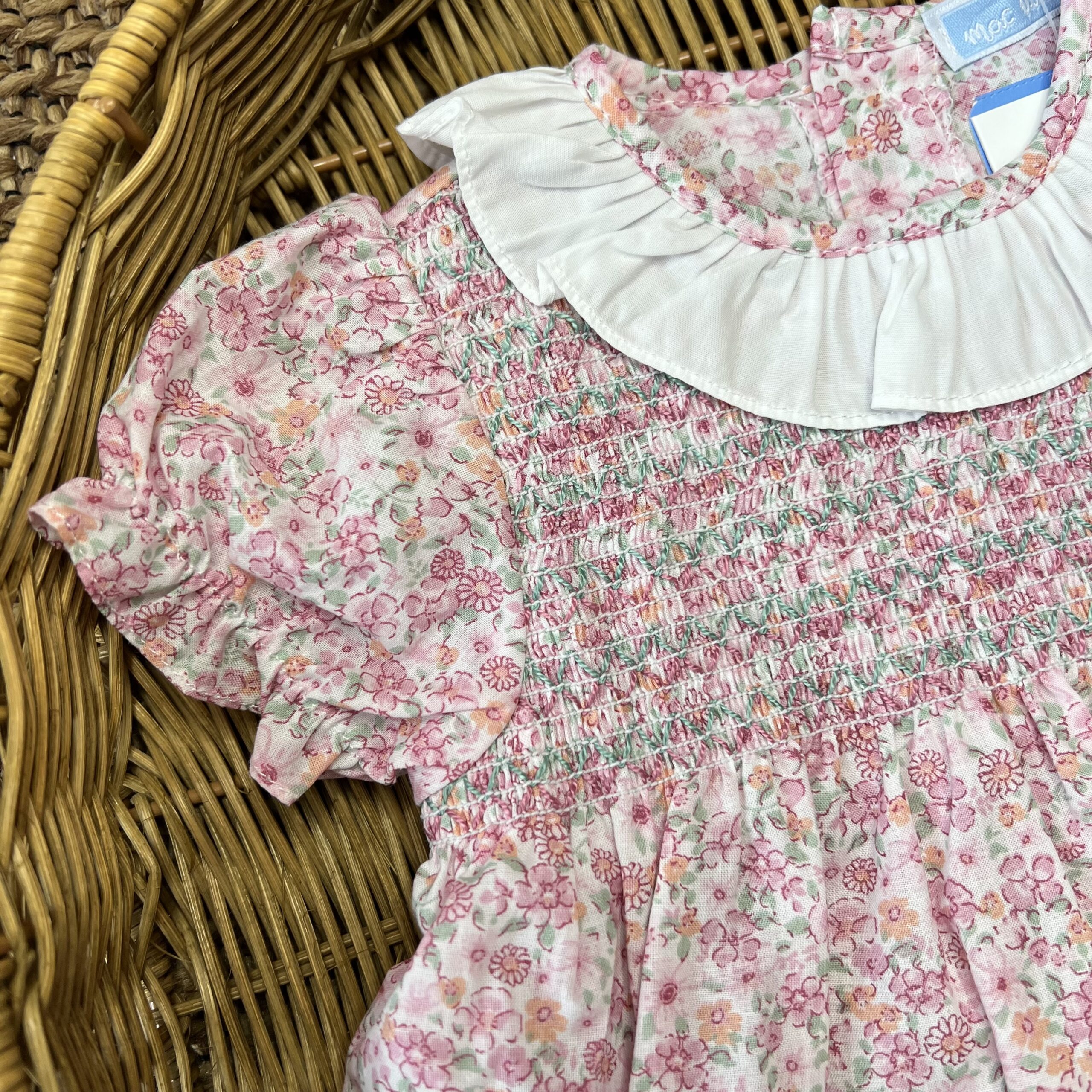 Pagliaccetto bimba liberty con punto smok e coulotte | MI - immagine 3