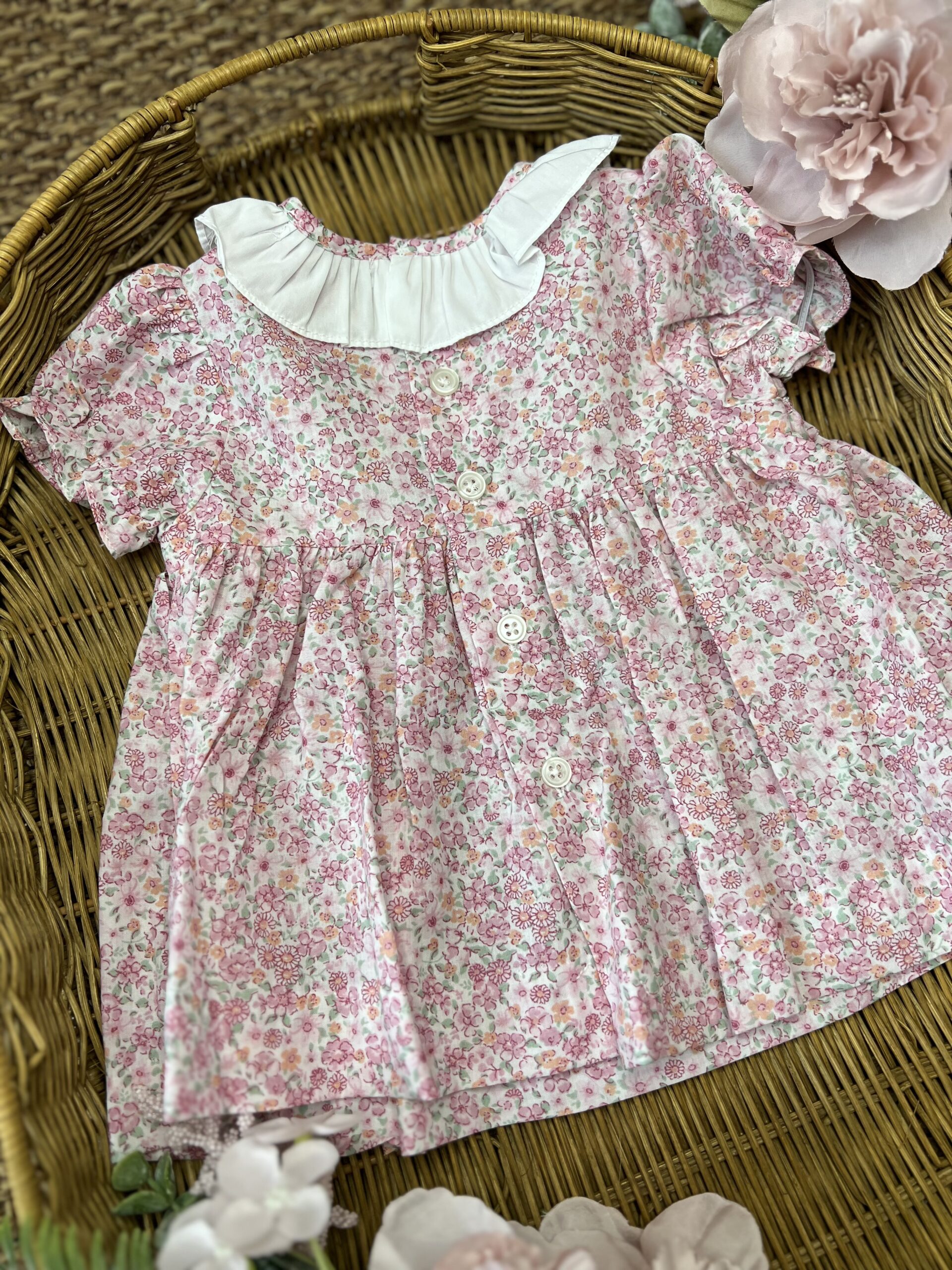 Pagliaccetto bimba liberty con punto smok e coulotte | MI - immagine 2