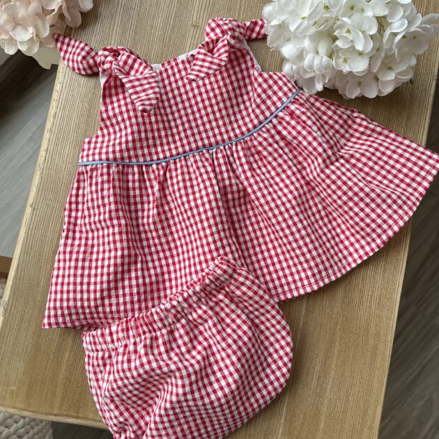 Pagliaccetto bimba vichy rosso | 0103 MI