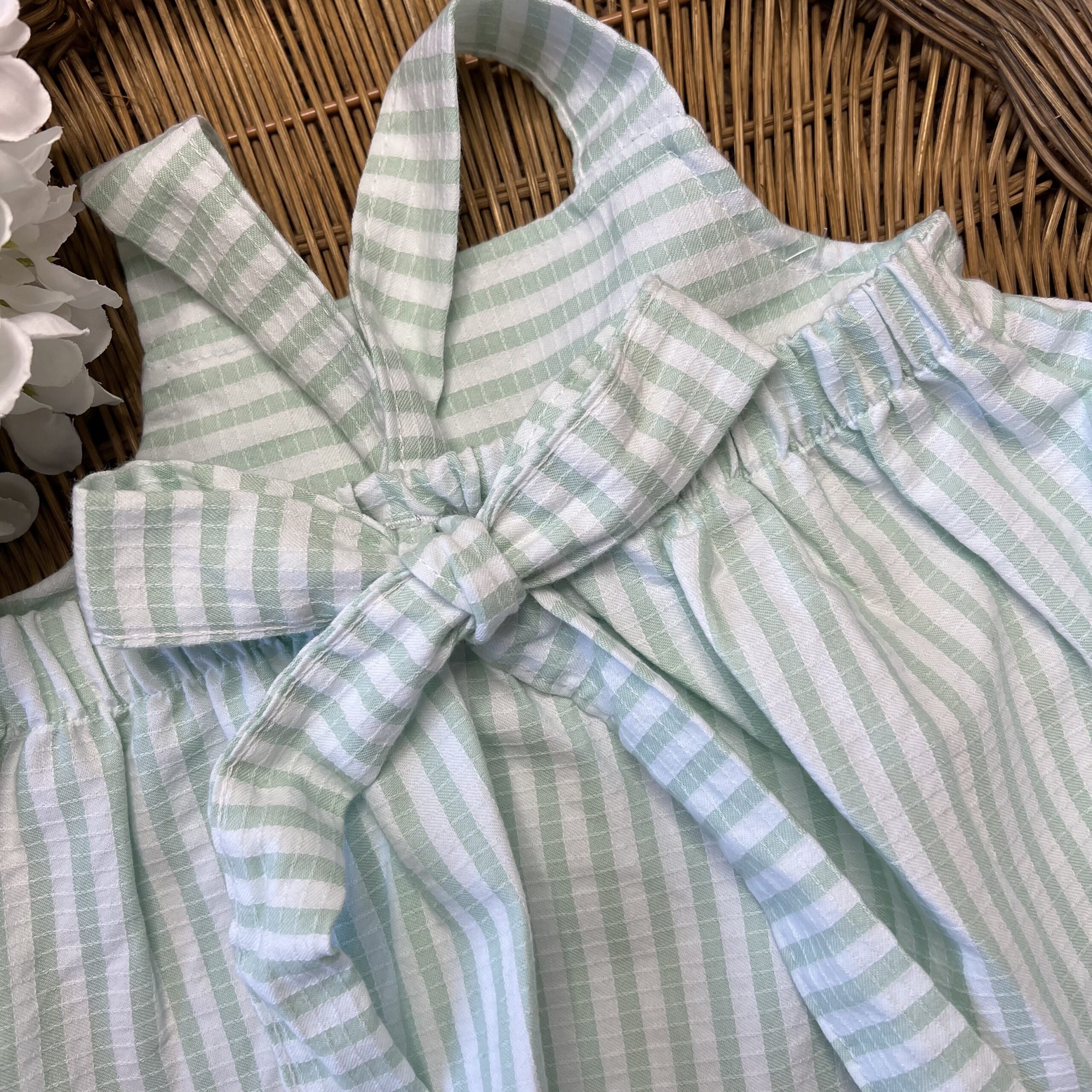 Abito bimba verde a righe con fiocco | Estivo | 21326 | CL - immagine 3