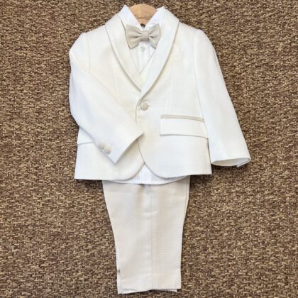 Completo Battesimo bimbo con giacca panna e beige | 220