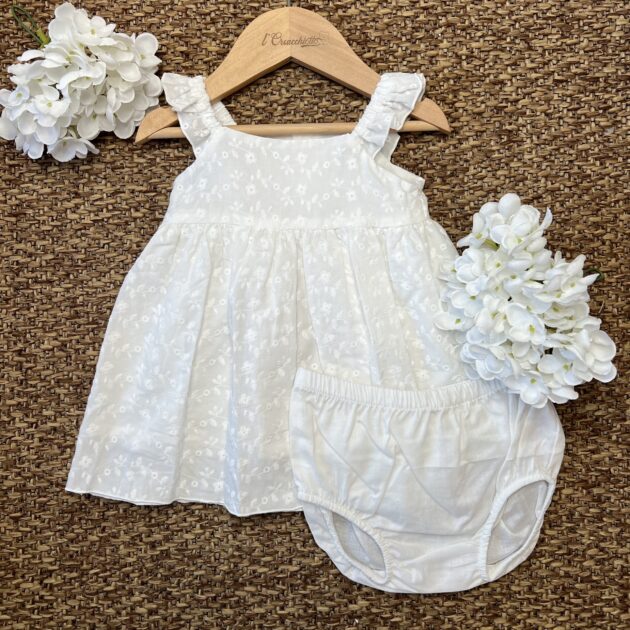 Abito bimba con fiori ricamati con copripanno | 198 | DK