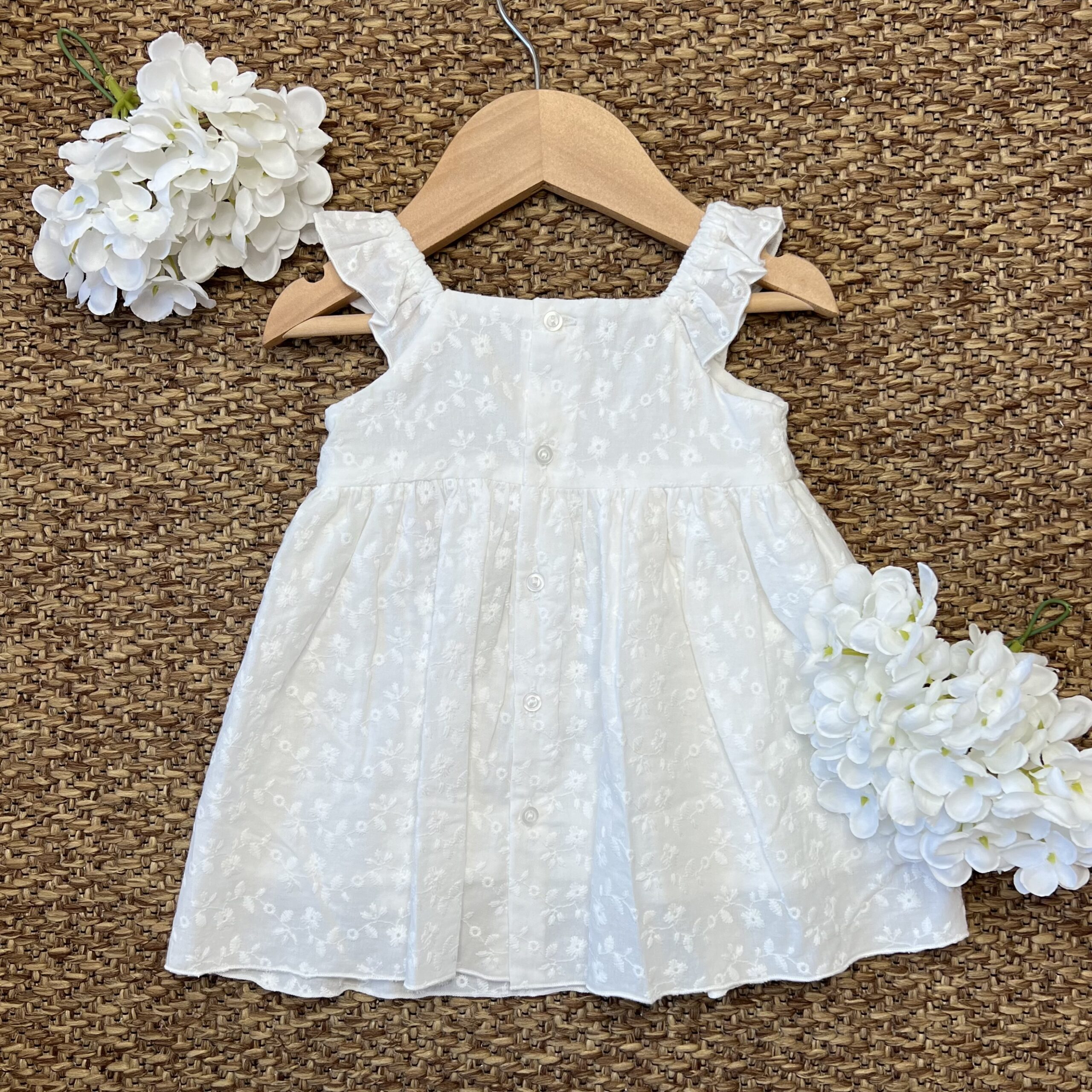 Abito bimba con fiori ricamati con copripanno | 198 | DK - immagine 5