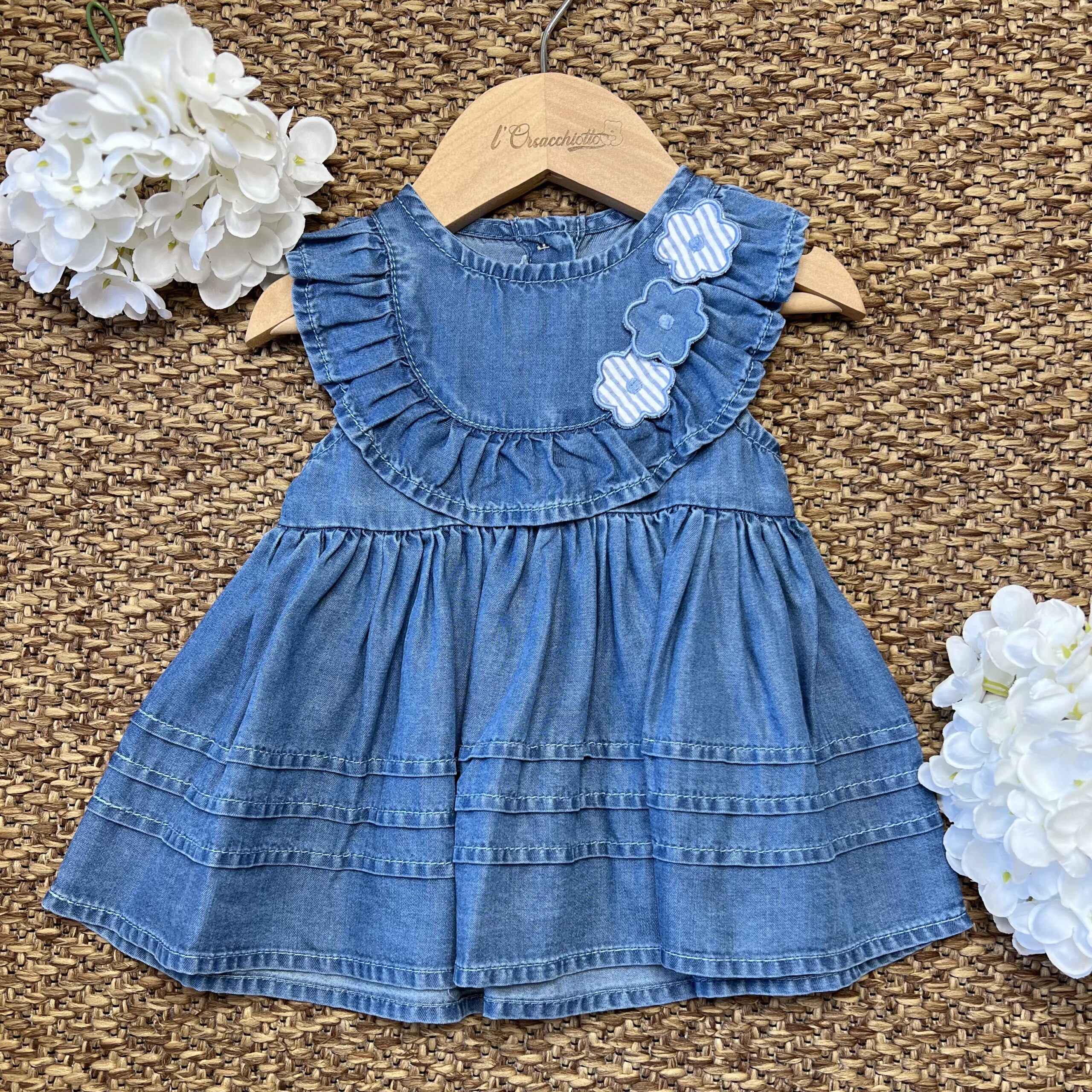 Abito bimba in jeans con fiori | 3G716 | MB - immagine 4