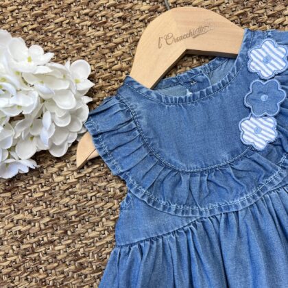 Abito bimba in jeans con fiori | 3G716 | MB