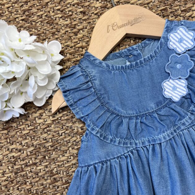 Abito bimba in jeans con fiori | 3G716 | MB