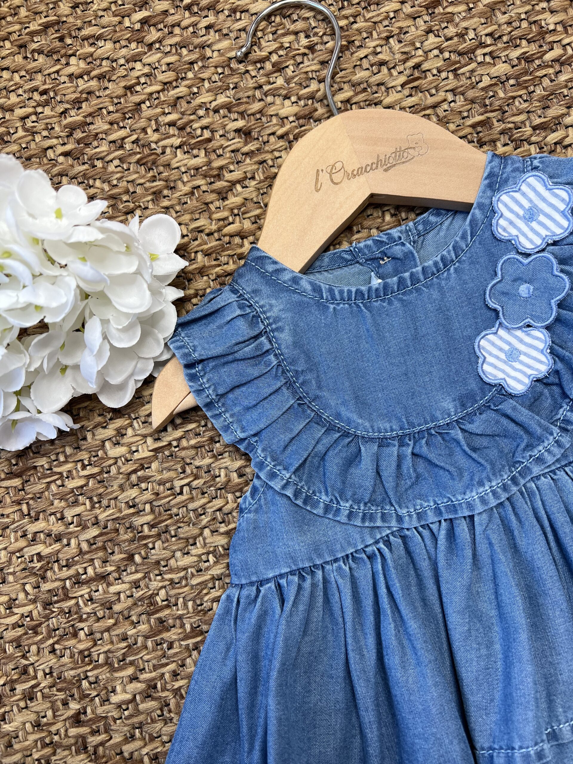 Abito bimba in jeans con fiori | 3G716 | MB