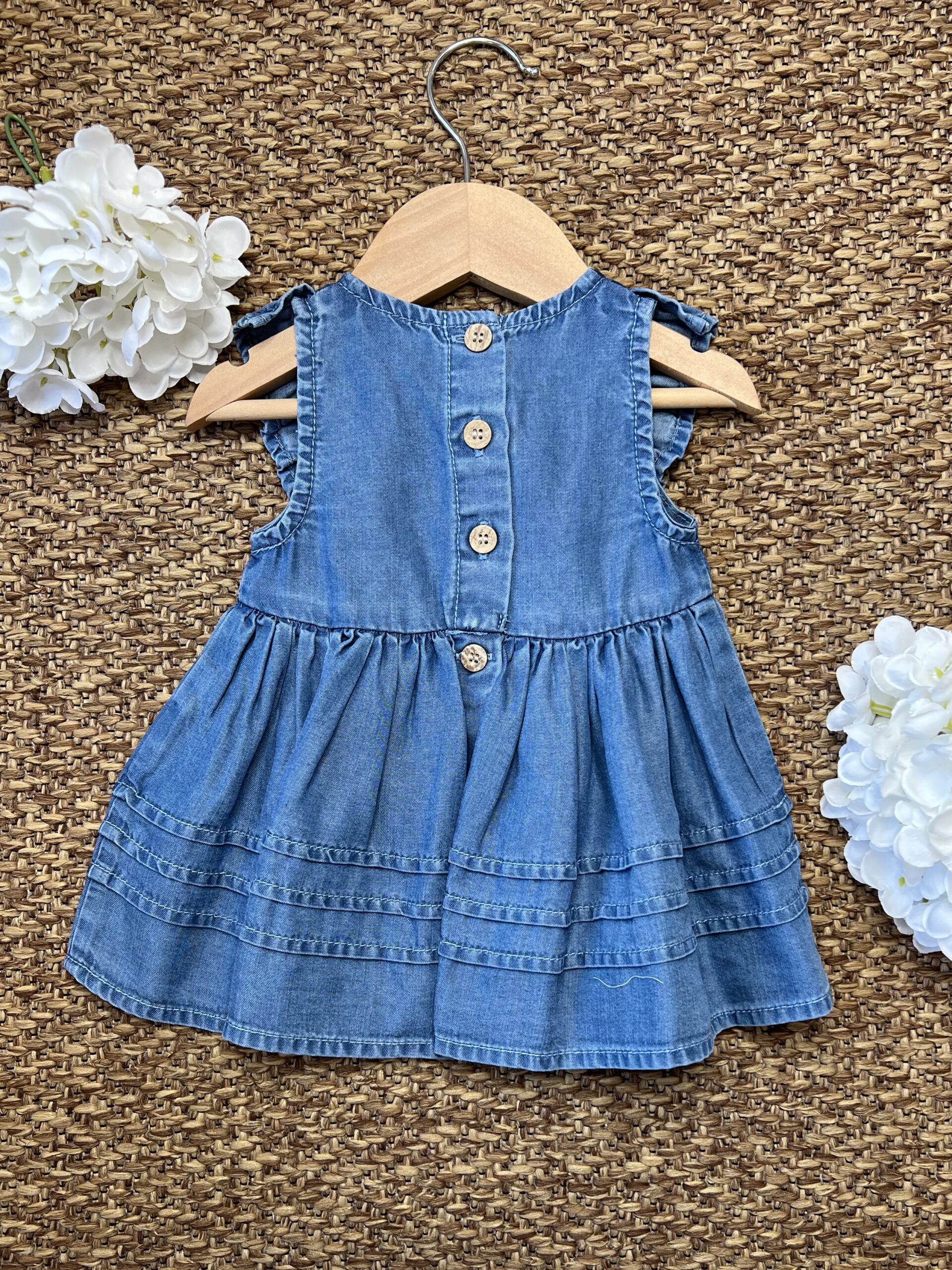 Abito bimba in jeans con fiori | 3G716 | MB - immagine 2