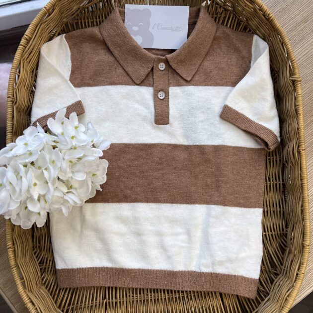 Maglia polo bimbo Bianca e biscotto | 0G102