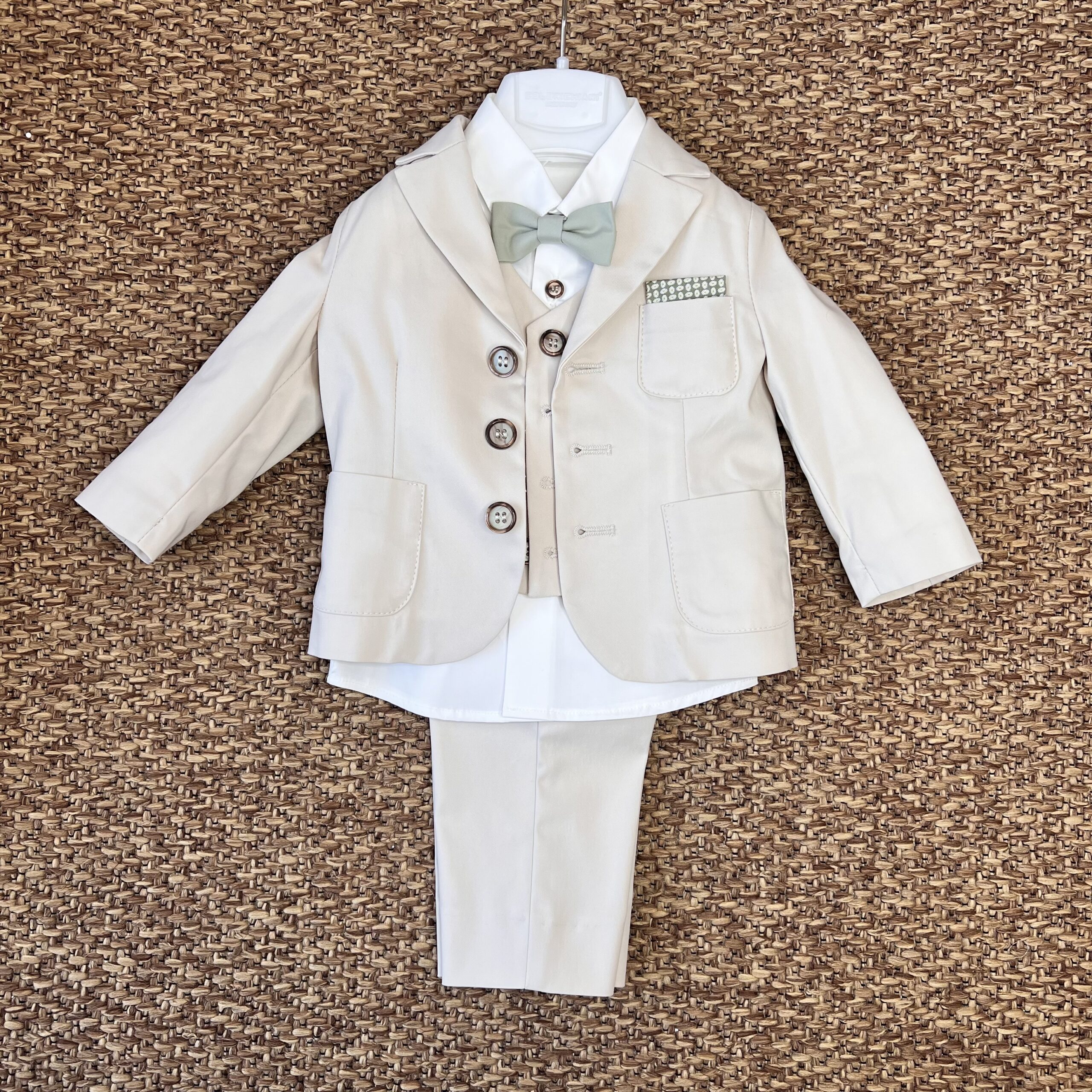 Completo battesimo bimbo con giacca in beige 568451 CC - immagine 2