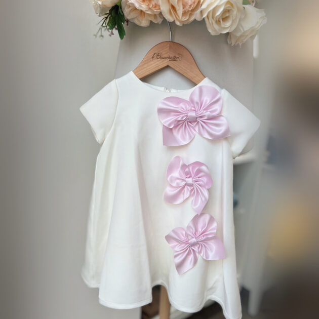 Abito bimba in Cady con fiocchi rosa | 5220 | PR