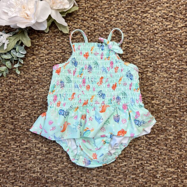 Costume intero verde pesciolini | 97082 | YM