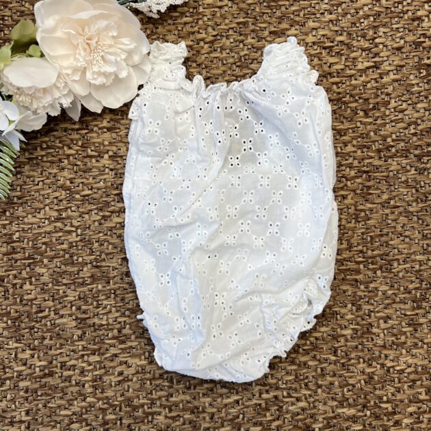 Costume intero bianco fiorellini | 61018 | PPC