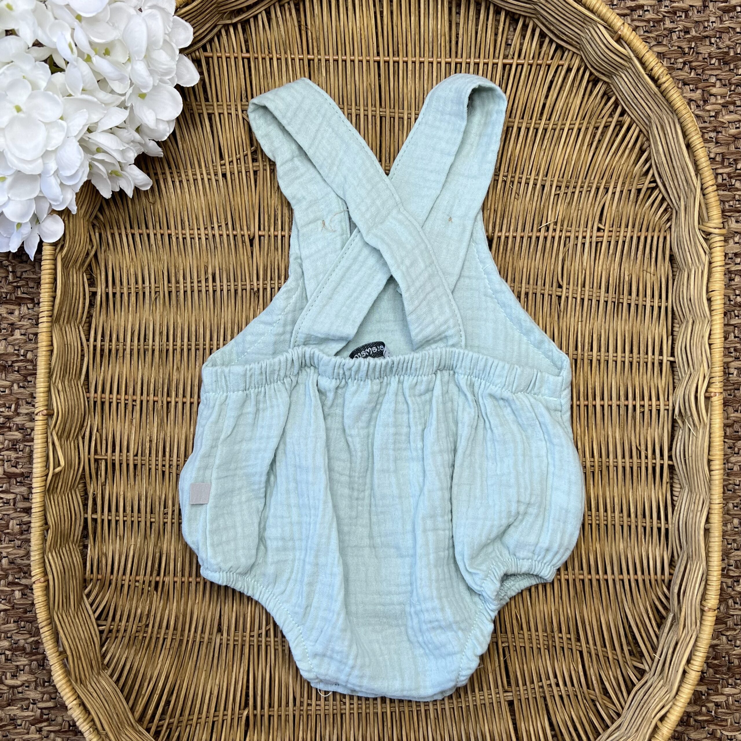 Pagliaccetto neonato in mussola verde | Estivo | 32527 | CL - immagine 3