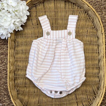 Pagliaccetto bimba cipria a righe | Estivo | 32548 | CL