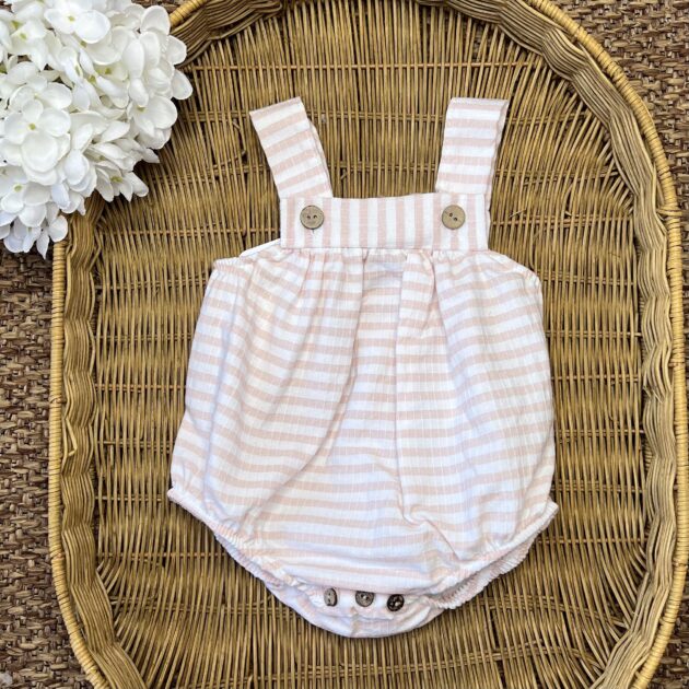 Pagliaccetto bimba cipria a righe | Estivo | 32548 | CL