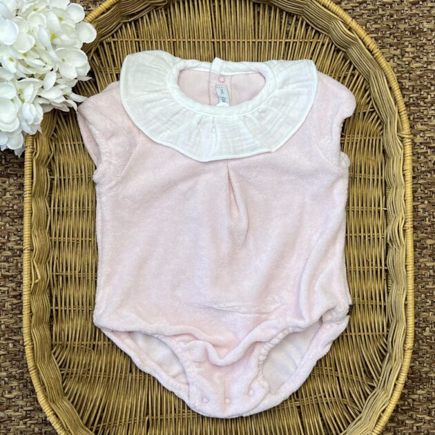 Pagliaccetto neonata rosa in spugna di bamboo | Estivo | 32539 | CL