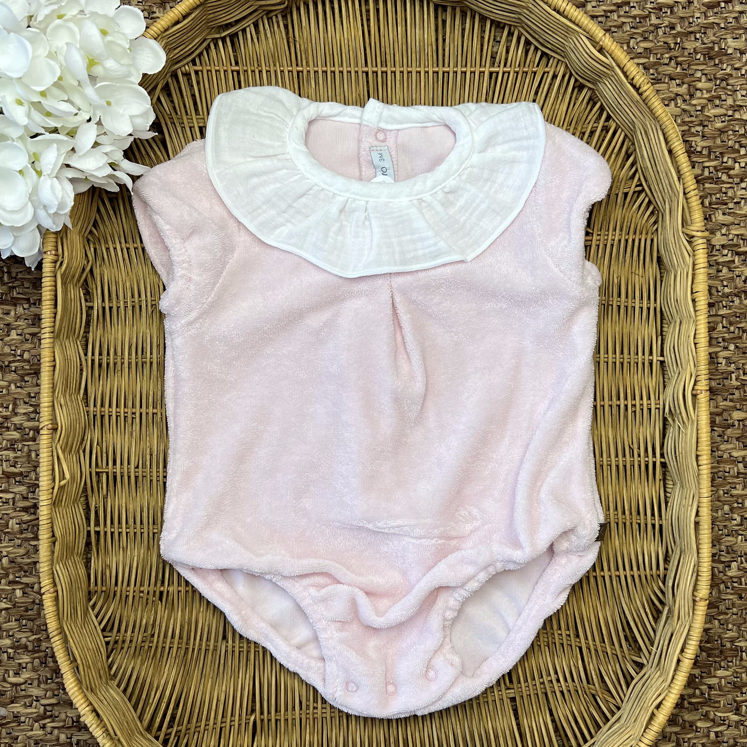 Pagliaccetto neonata rosa in spugna di bamboo | Estivo | 32539 | CL