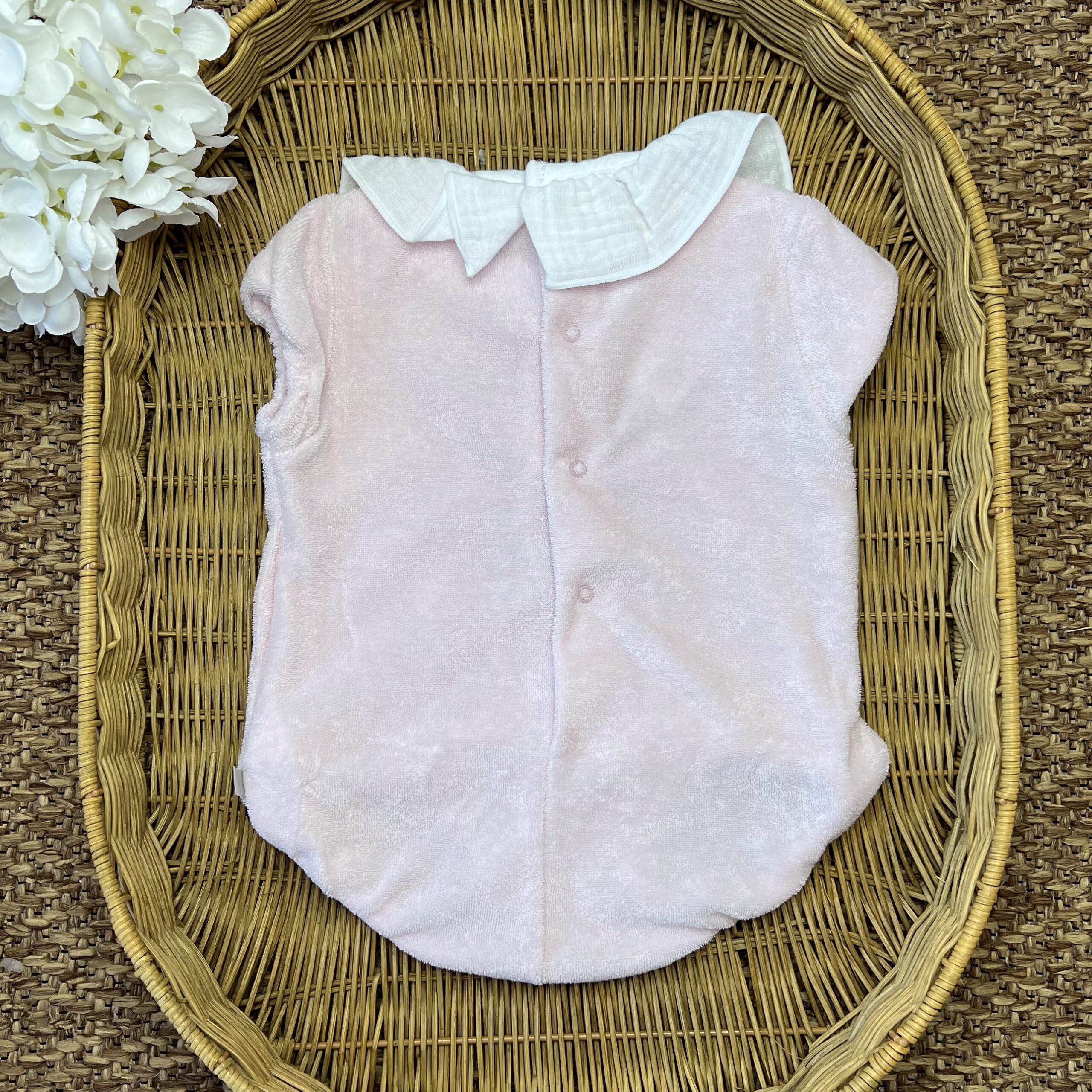 Pagliaccetto neonata rosa in spugna di bamboo | Estivo | 32539 | CL - immagine 3