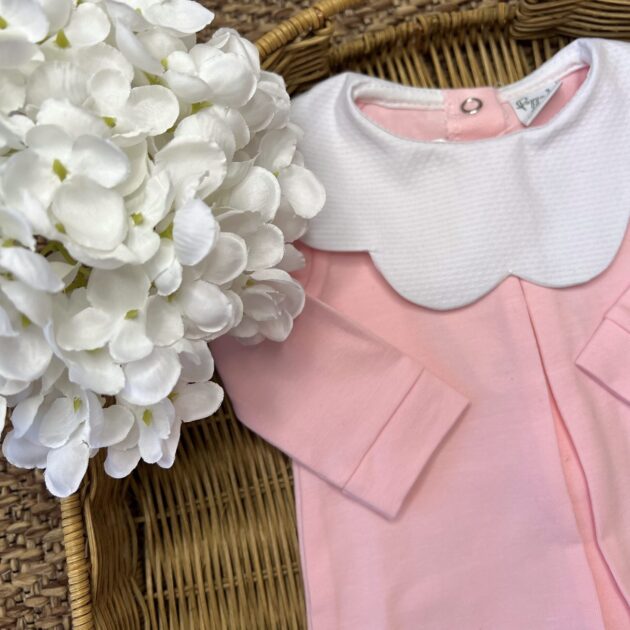 Tutina in cotone con colletto nuvola rosa bubble | Estivo | PL