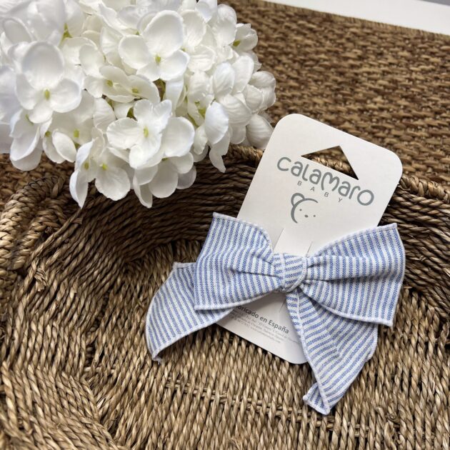 Fermaglio capelli fiocco celeste righe | Estivo | 77141 | CL